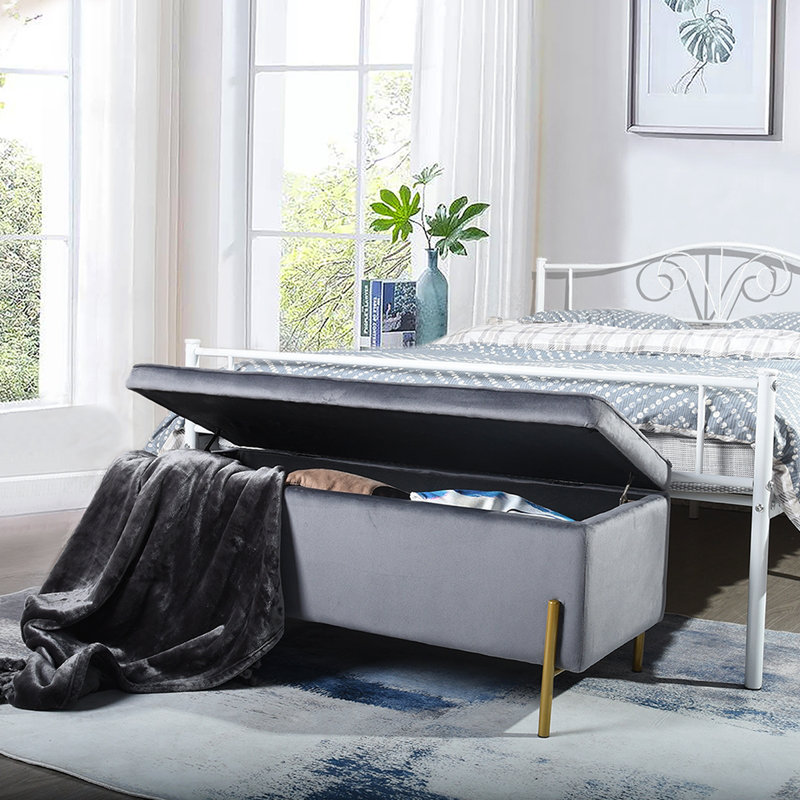 Mercury Row® Schmucker Upholstered Flip Top Storage Bench & Reviews